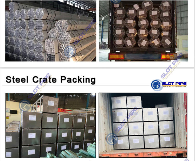 Stainless steel rectangular slot pipe packing